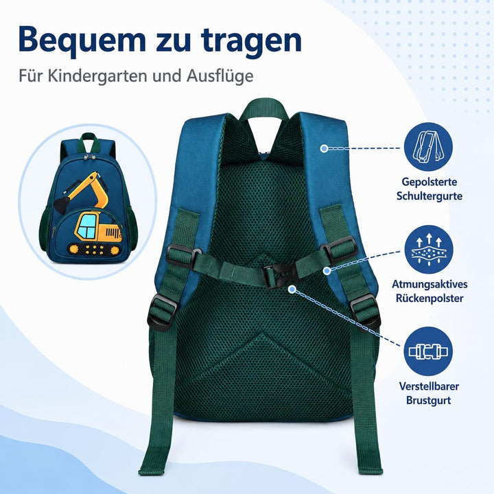 LOIDOU Kinderrucksack Jungen Kinder Rucksack Tagesrucksack Vorschulrucksack Kindergartentasche Schul