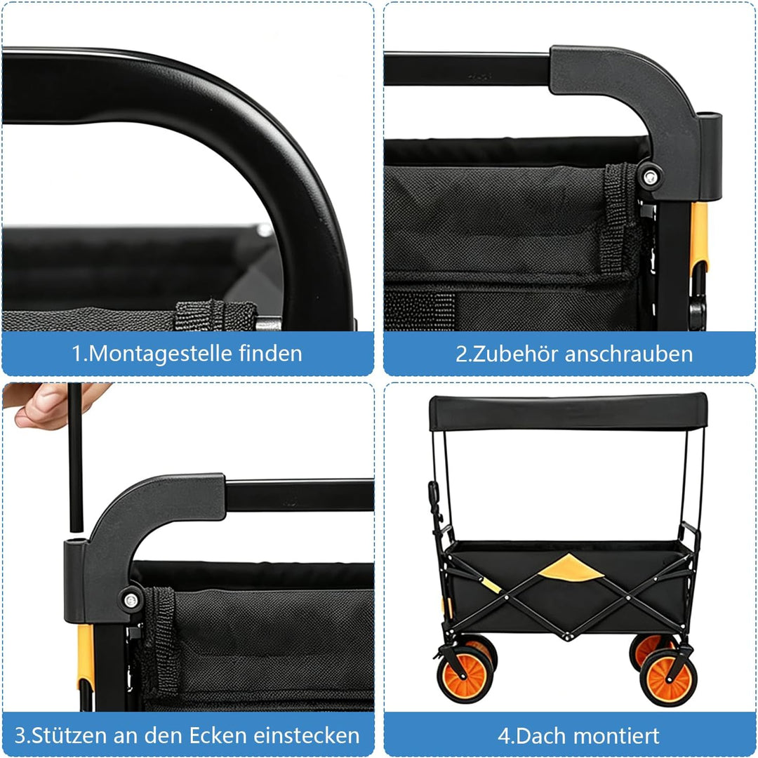 Markise für Bollerwagen Faltbare,Regenschutzhülle Bollerwagen,Markise Shade Cover für Kinder Falten