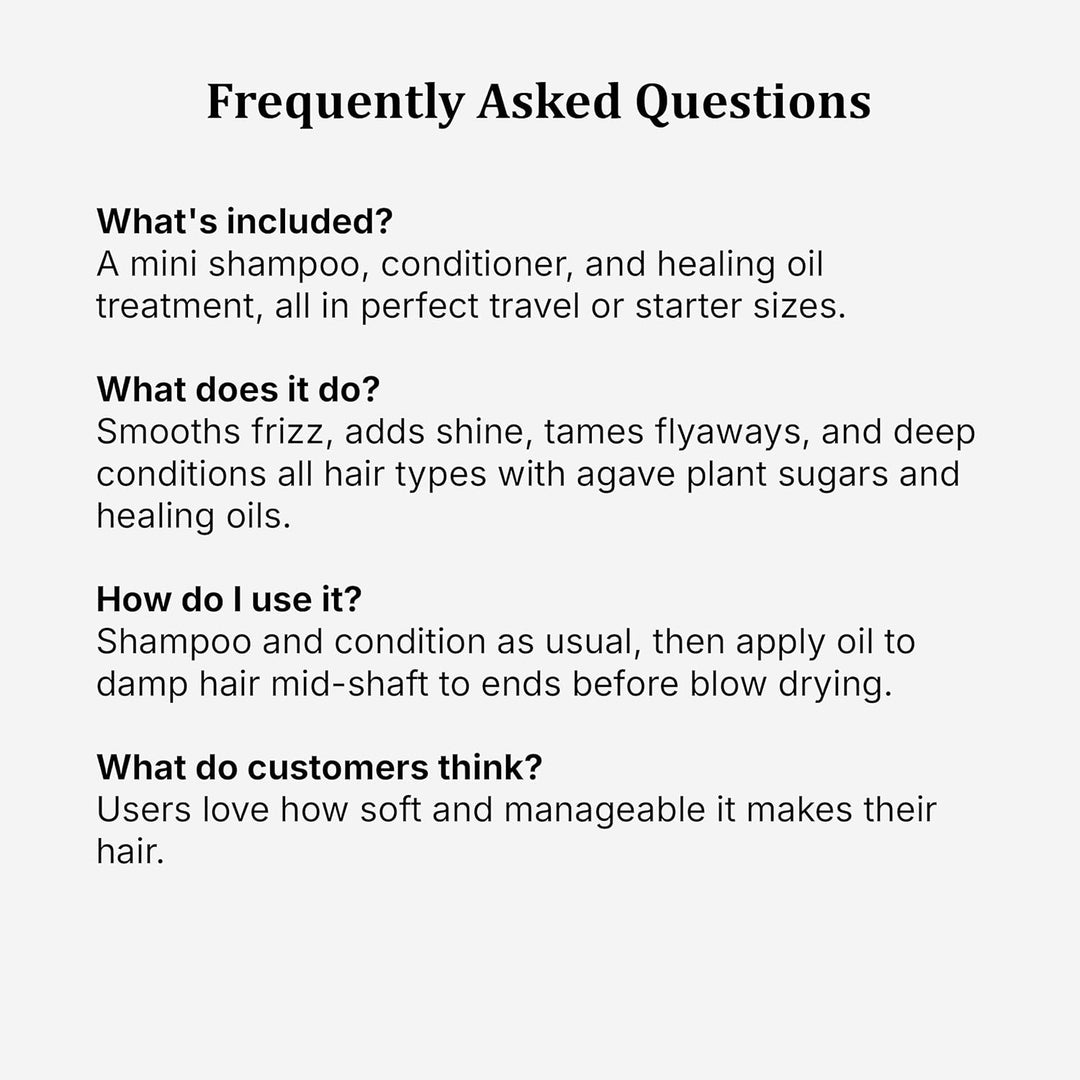 Agave Healing Oil Agave Professionelles Haarpflegeset - Shampoo + Conditioner + Öl Kit
