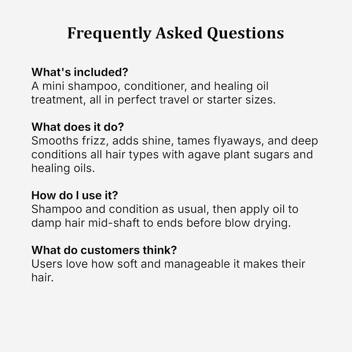 Agave Healing Oil Agave Professionelles Haarpflegeset - Shampoo + Conditioner + Öl Kit