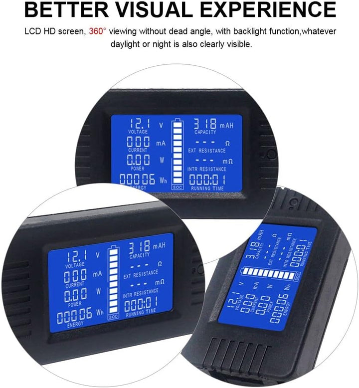 DC Voltmeter Amperemeter Energiezähler Batterie Monitoranzeige LCD Digital Multimeter für Auto Solar