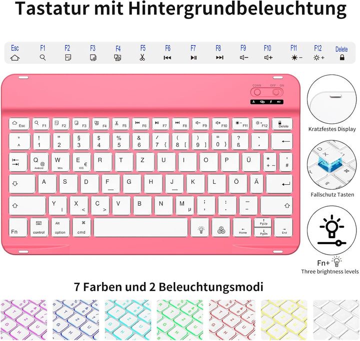 Tastatur mit Hülle für iPad 11. Generation 2025 11 Zoll A16/ iPad 10. Generation 2022 10,9 Zoll Hüll
