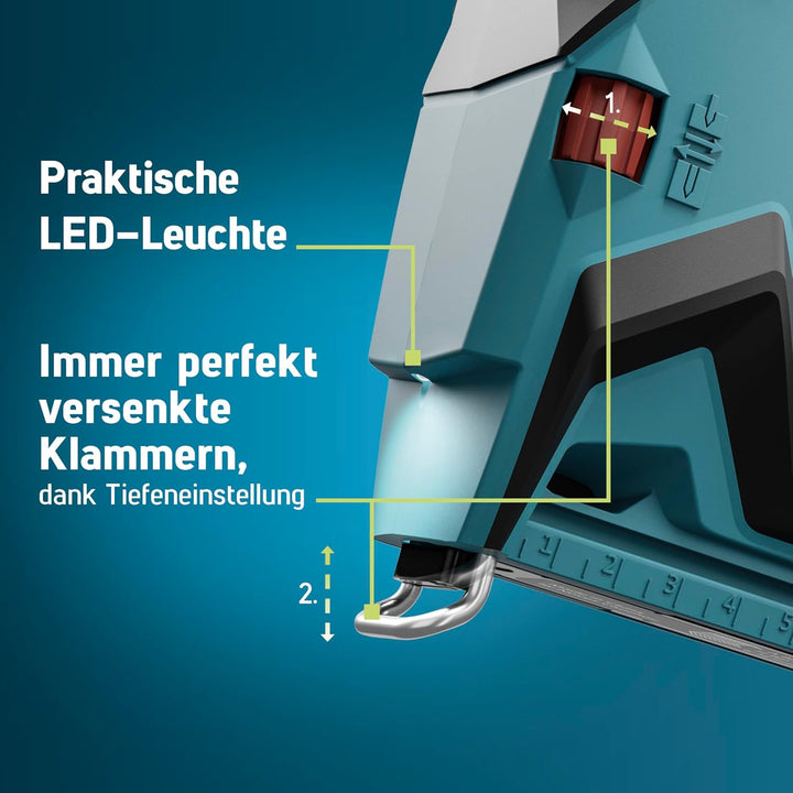 NOVUS TOOLS Akku Tacker J-550 Set inkl. 11.800 Klammern │ Für Feindrahtklammern 6-14 mm und Nägel 16