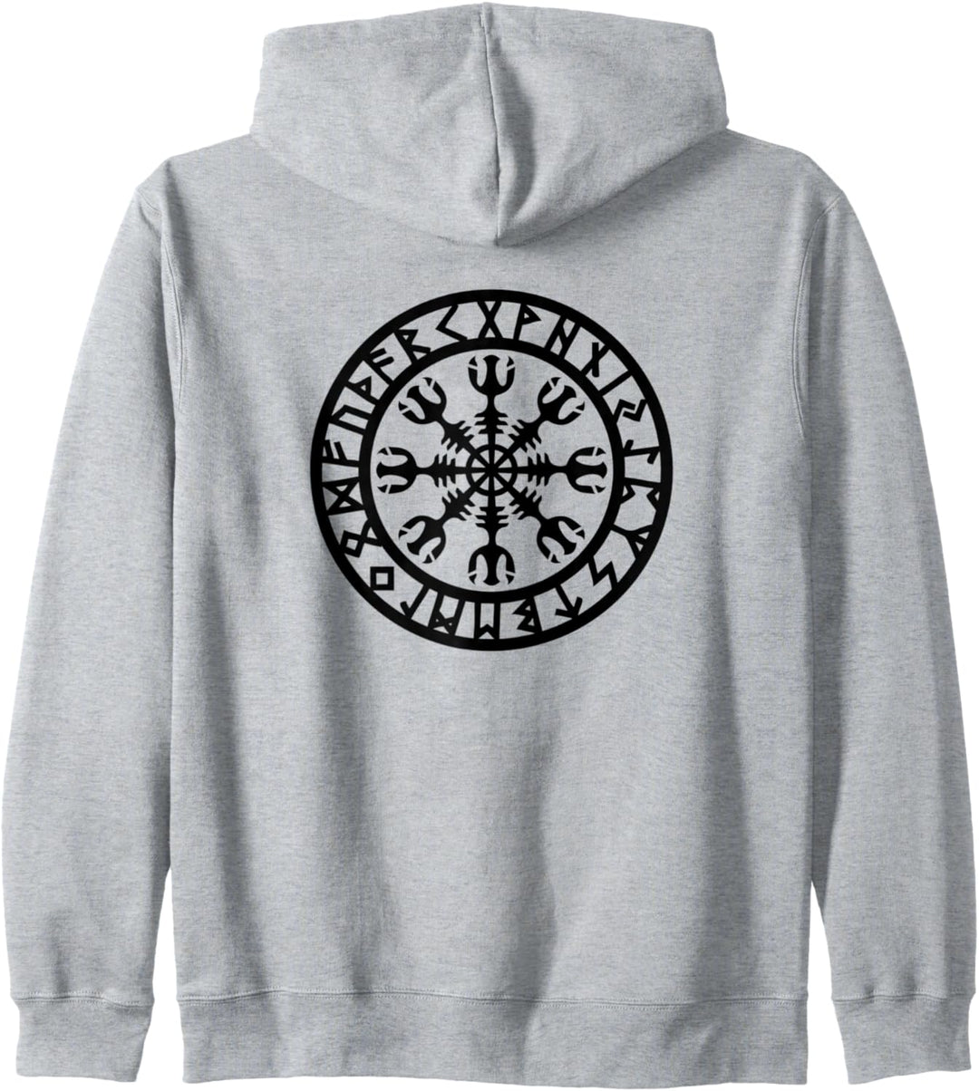 Aegishjalmur Helm of Awe viking Symbol Wikinger Rune Kapuzenjacke