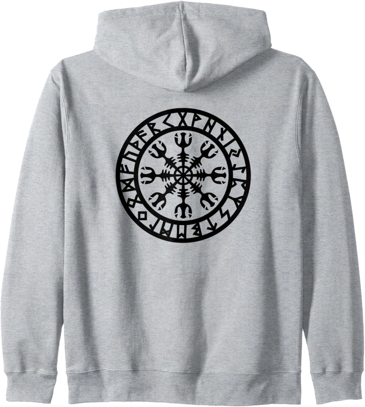 Aegishjalmur Helm of Awe viking Symbol Wikinger Rune Kapuzenjacke