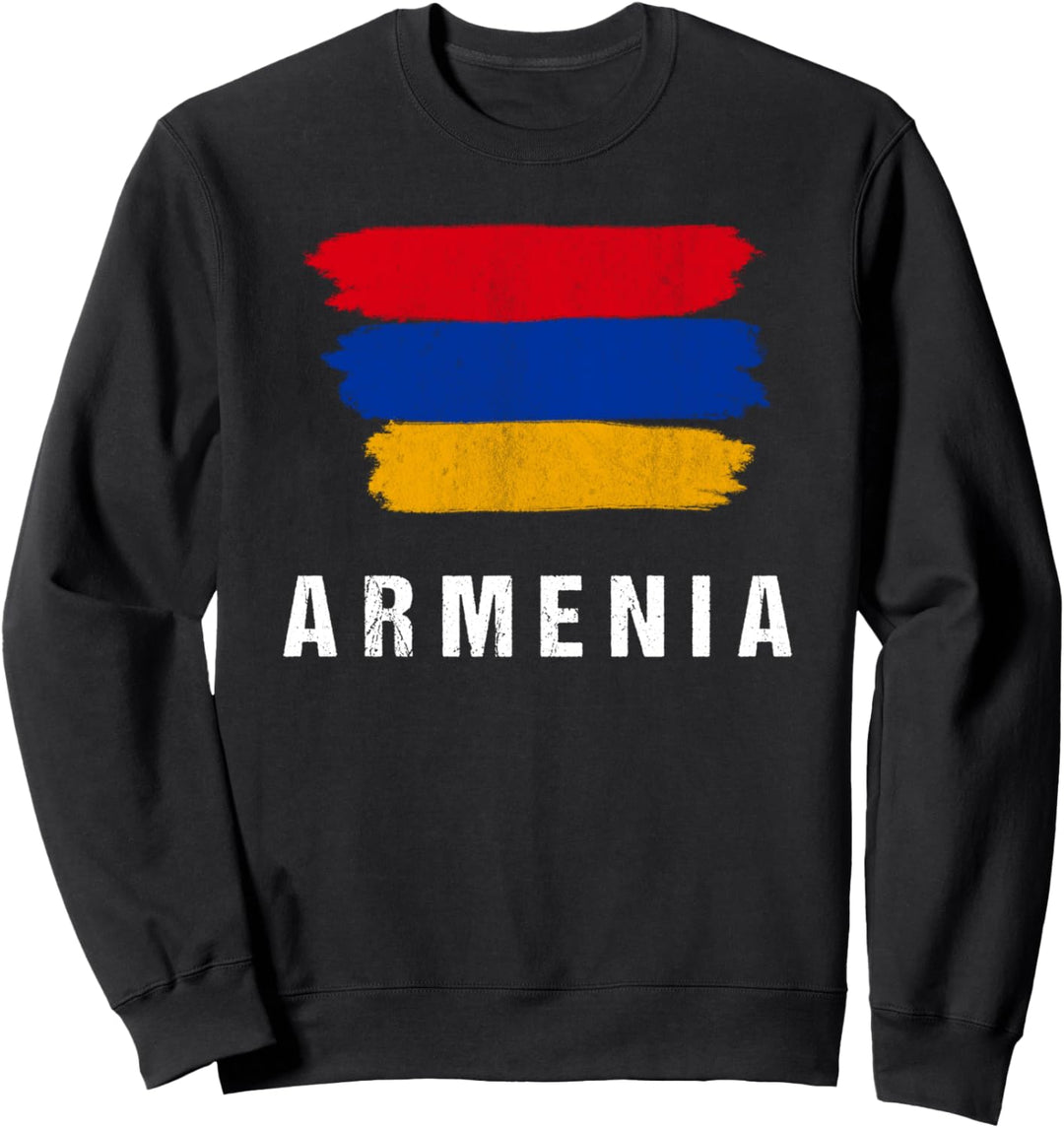 Gemalte Armenien Fahne / Armenia Flagge Fan Geschenk Sweatshirt