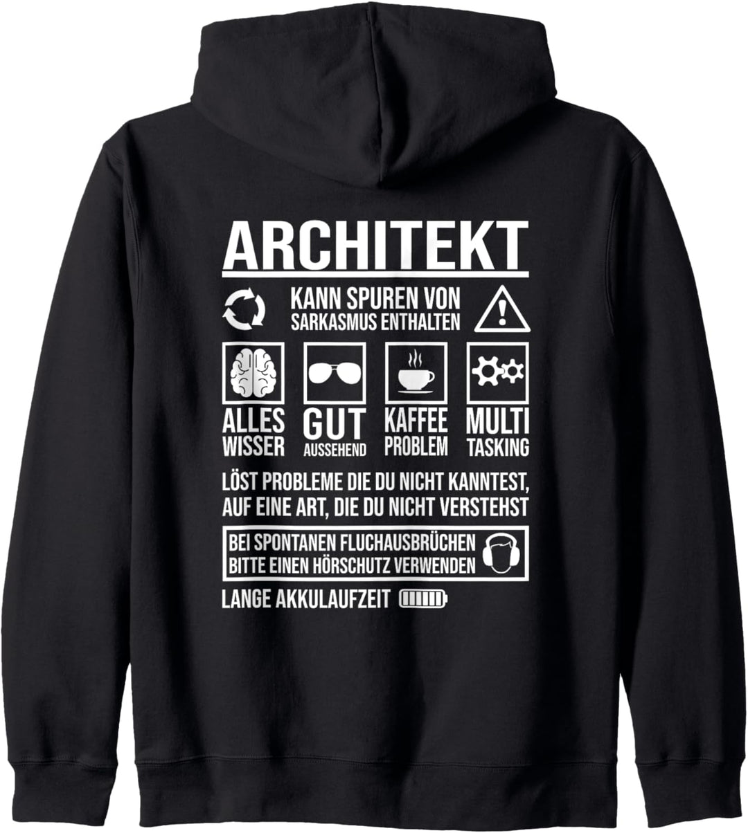 Architektur Spuren von Sarkasmus enthalten Architekt Kapuzenjacke