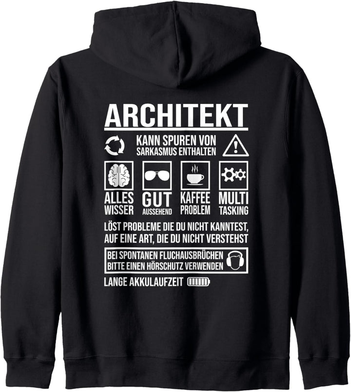 Architektur Spuren von Sarkasmus enthalten Architekt Kapuzenjacke