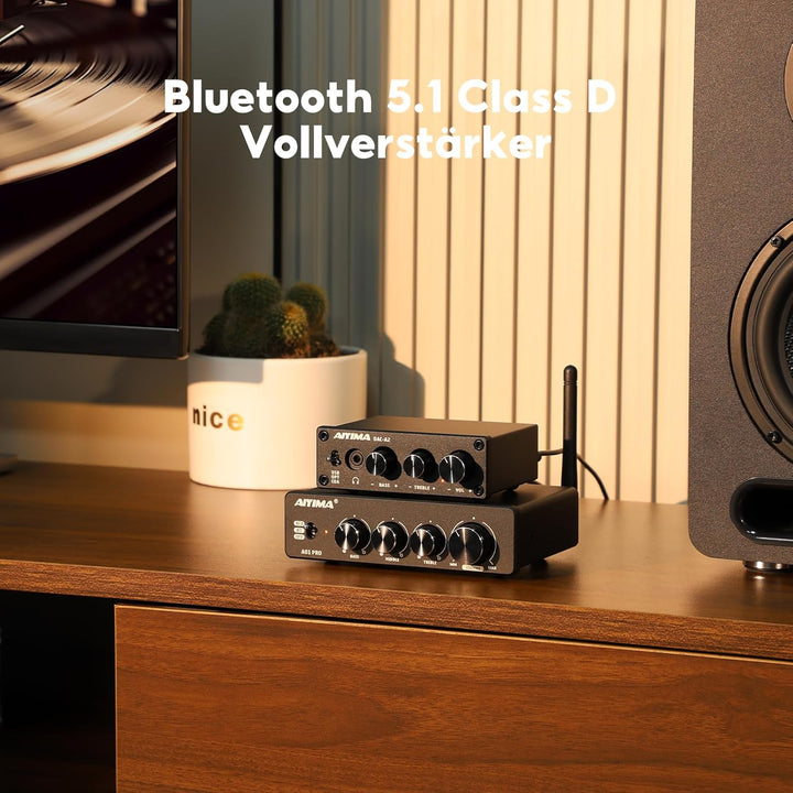 AIYIMA A01PRO Bluetooth 5.1 Audio Verstairker 100Wx2 Mini Hifi Verstarker 2.0 Kanal Klasse D TPA3116