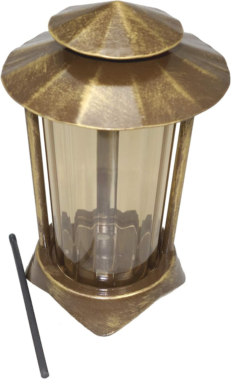 Grablaterne, Grablampe, Grablicht, aus Stahl mit Erdanker 2499 (Bronze pat.), Bronze Pat.