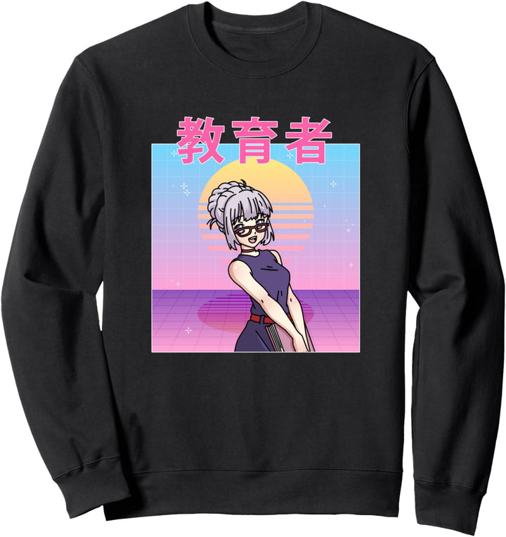 Lustige Retro 90er Japanisch Kawaii Anime Lehrer Frauen Sweatshirt