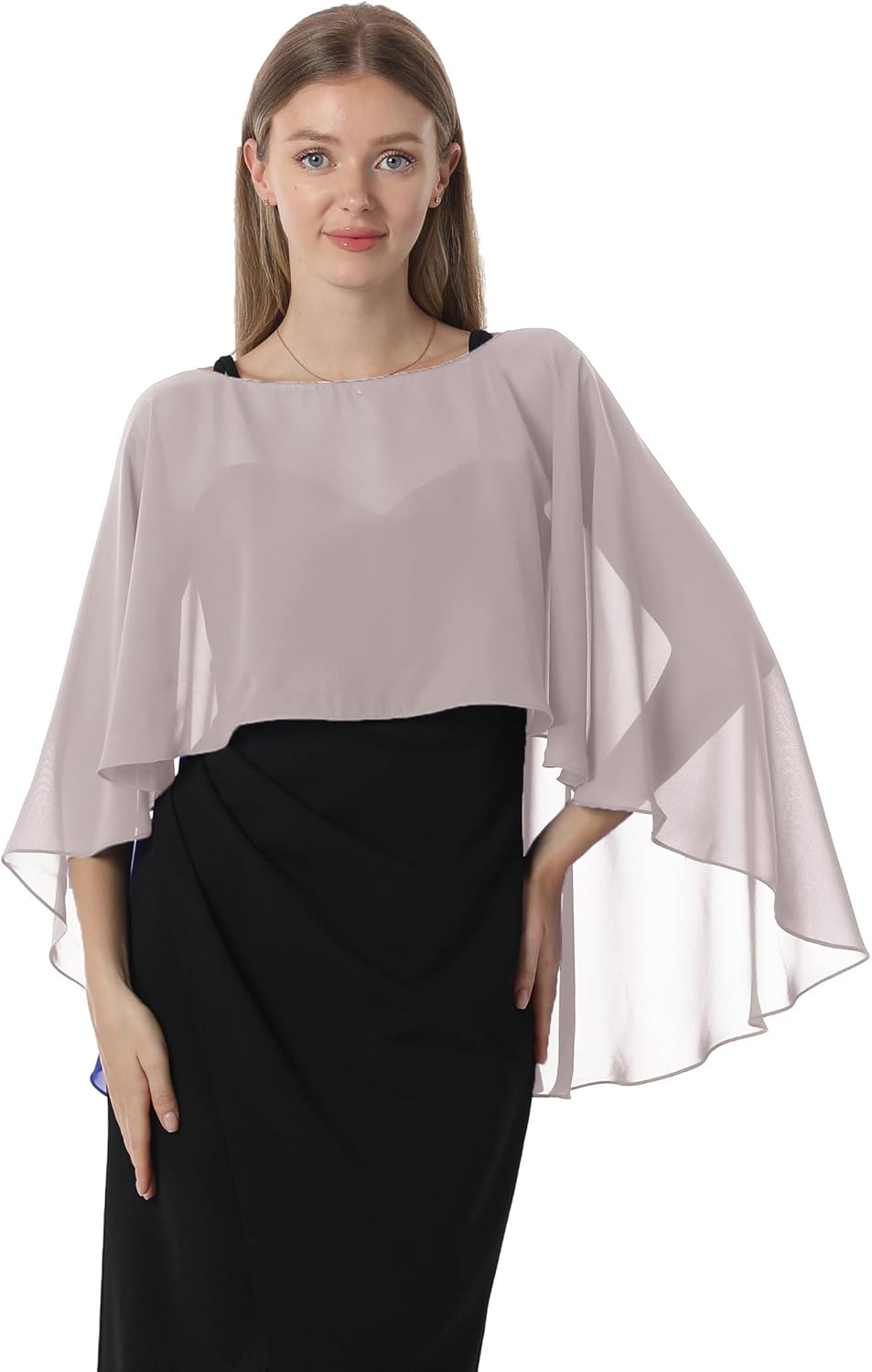 Damen Chiffon-umhang001 Pashmina-Schal Einheitsgrösse Grau, Einheitsgrösse Grau
