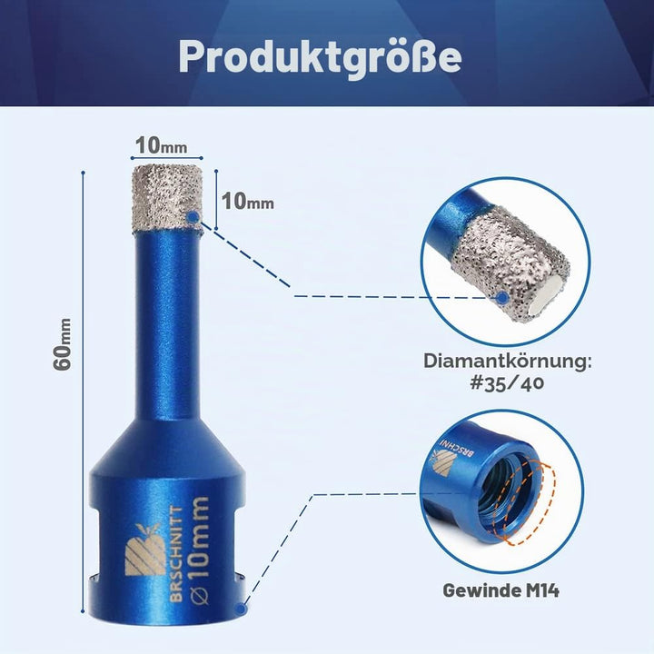 Diamant Fliesenbohrer 10mm - 5 stücke M14 Diamantbohrer Lochsäge für Fliesen Porzellan Keramik Marmo