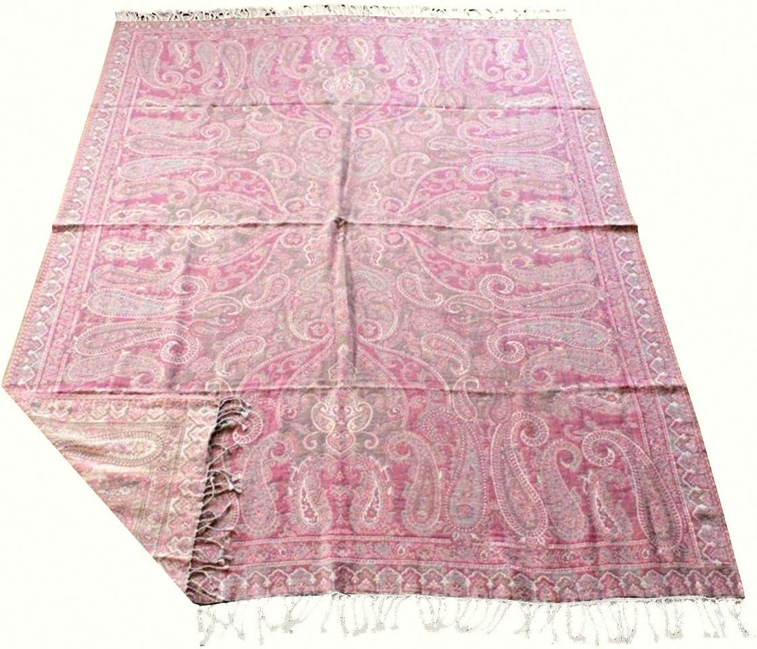 Lorenzo Cana - Decke Jacquard gewebt aus Baumwolle mit feinster Wolle vom Merino Lamm, Wohndecke Sof