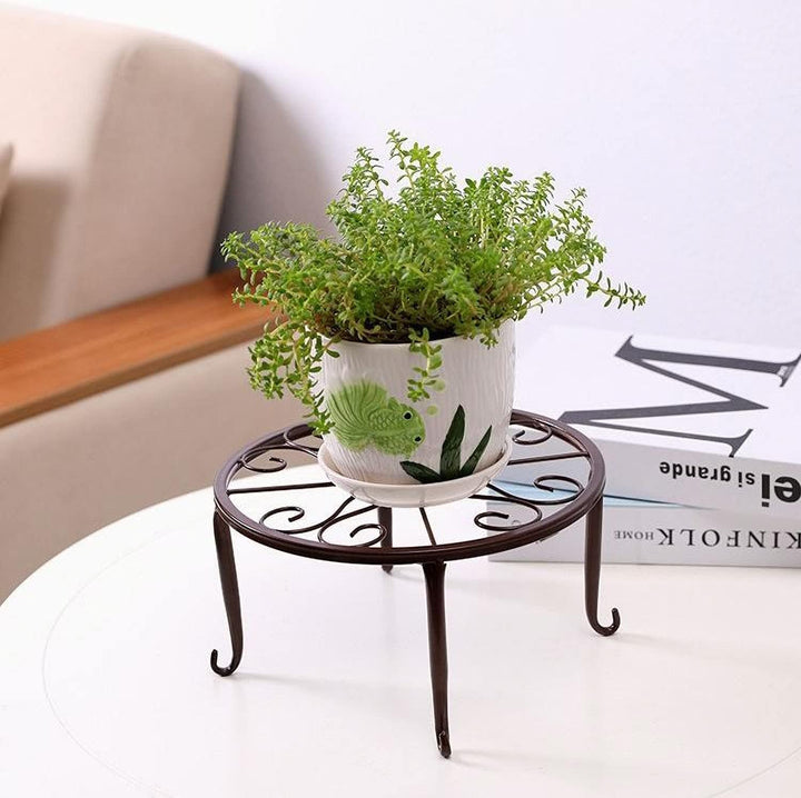 Tosnail 4 Stück Pflanzenständer für Blumentöpfe, Metall, Schwarz, rund Blumentopfständer, Heimpflanz