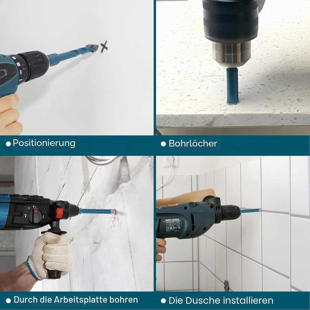 Diamantbohrer Fliesenbohrer 6/6/6/8mm+6mm 5 stücke Lochsäge Fliesen für Porzellan Fliese Keramik Gra