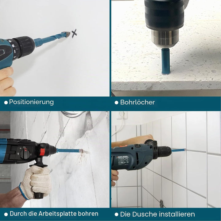 Diamantbohrer Fliesenbohrer 6/6/6/8mm+6mm 5 stücke Lochsäge Fliesen für Porzellan Fliese Keramik Gra