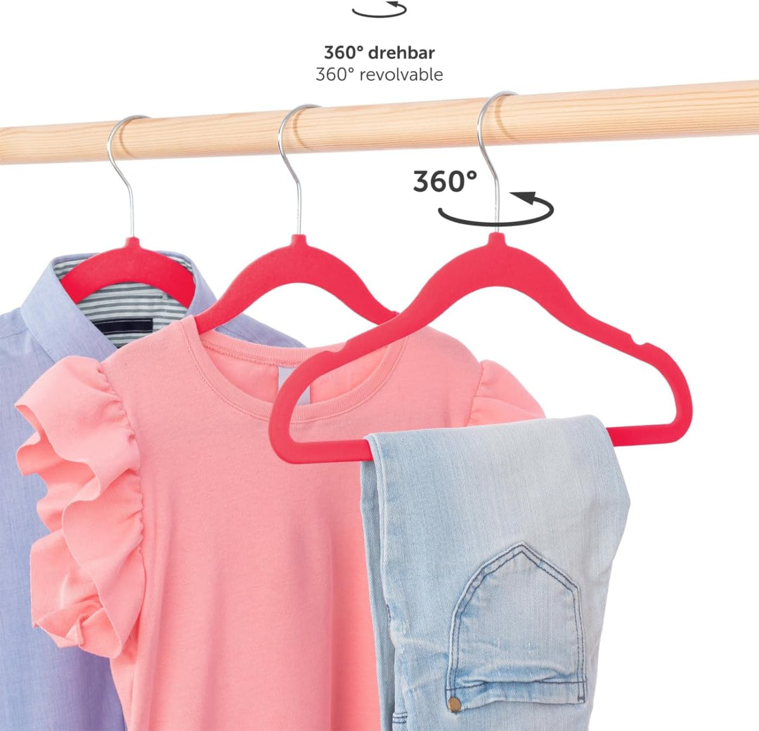 Laleni Kleiderbügel für Kinder, 30 Stück, platzsparende dreieckige Kleiderbügel mit Samt-Finish, rut