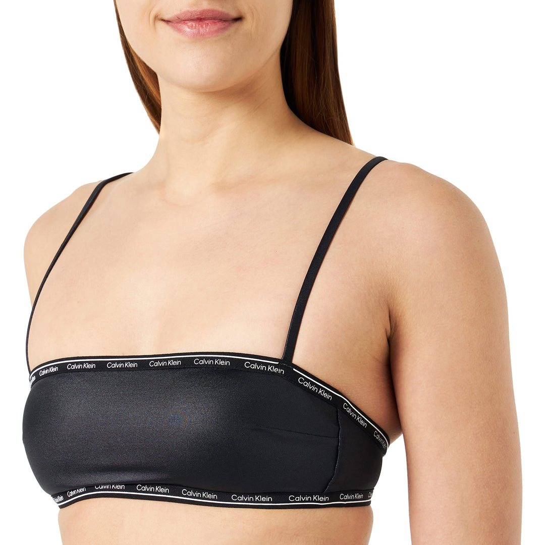 Calvin Klein Damen Bandeau Bikinioberteil Gepolstert, Schwarz (Pvh Black)