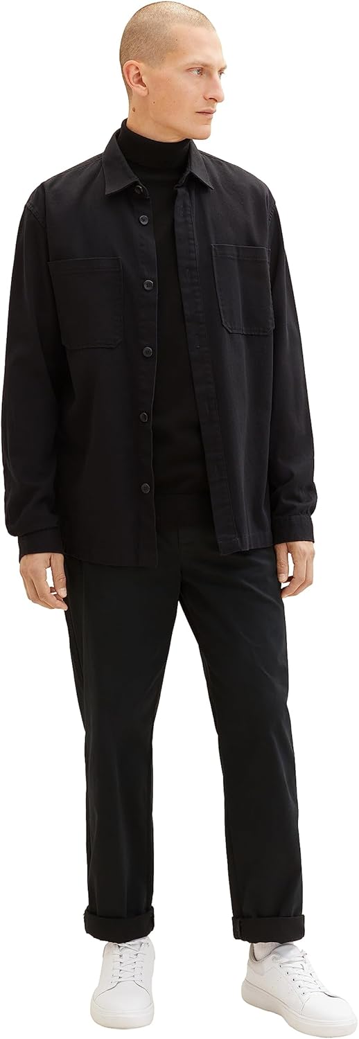 TOM TAILOR Herren Basic Strickpullover mit Rollkragen M 29999 - Black, M 29999 - Black