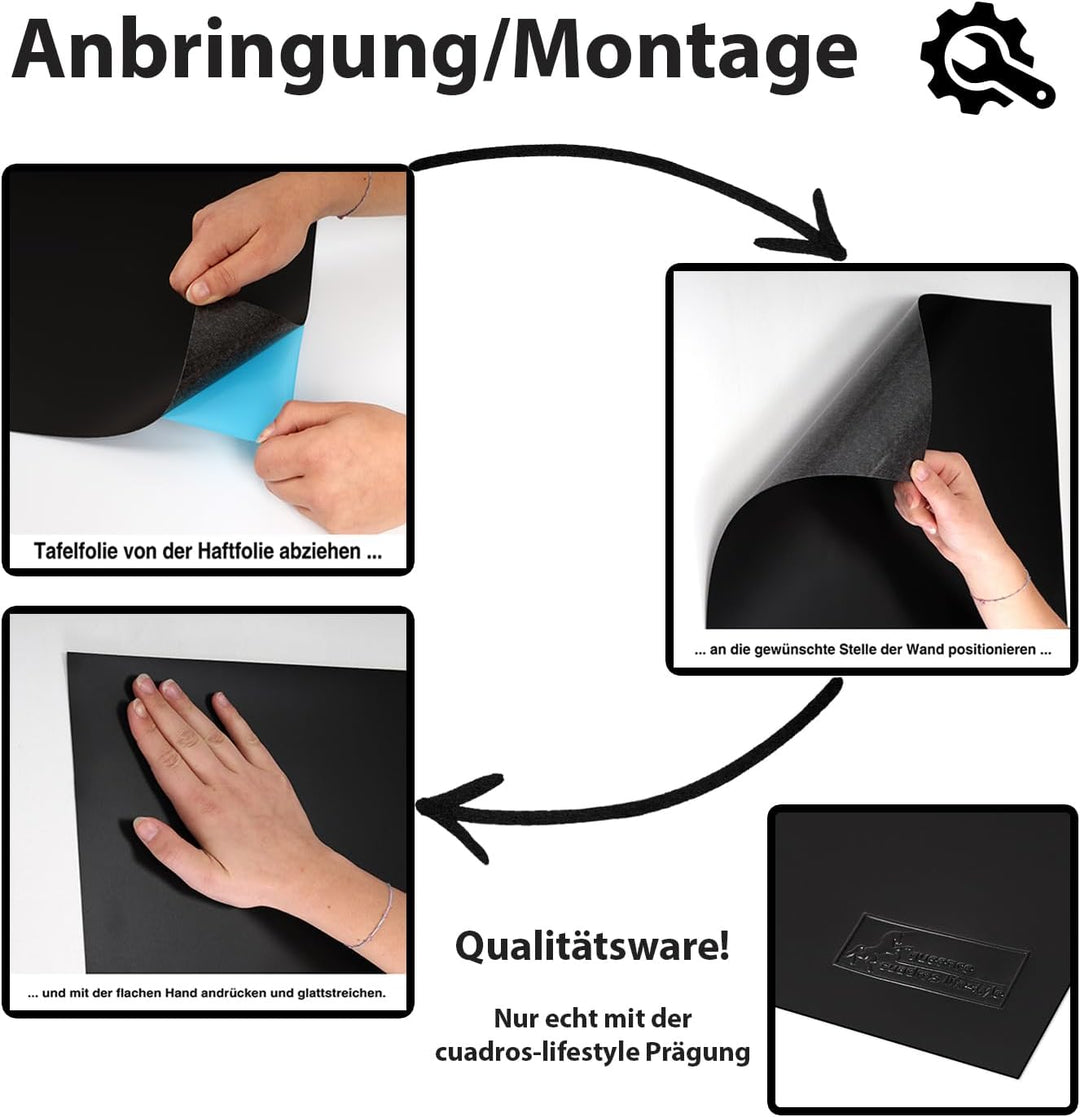 Cuadros Lifestyle Blackboard Magnetisch 100x200 cm | Selbstklebende Folie | Vinyl- Tafelfolie Magnet