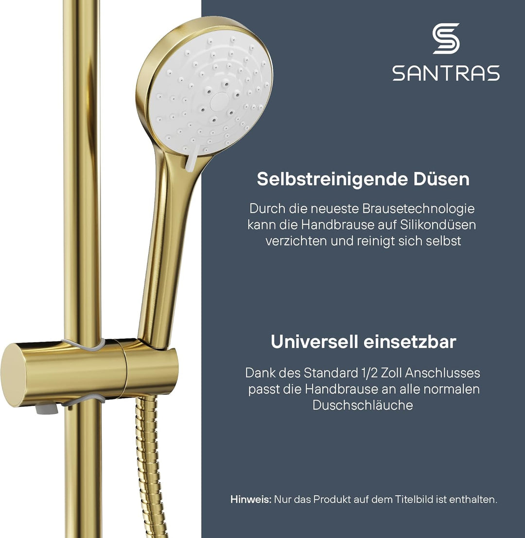 SANTRAS® Handbrause mit dreifach verstellbaren Duschkopf in Bronze Bronze Dreifach verstellbar, Bron