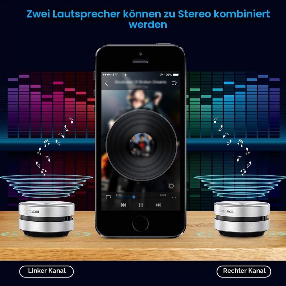 Splenssy Kabelloser BT-Lautsprecher, Knochenleitungs-Lautsprecher, Mini-Lautsprecher, tragbar, laute