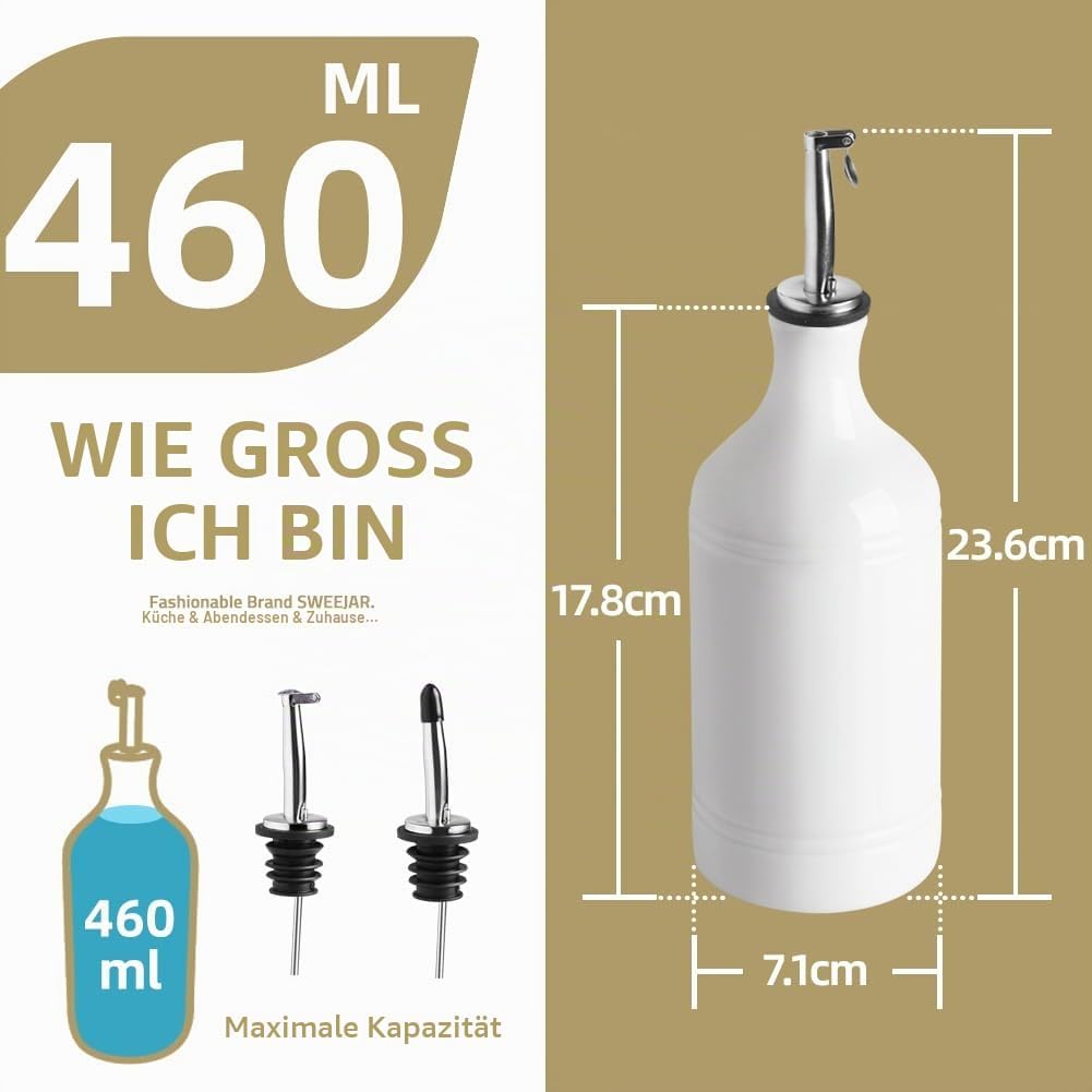 Sweejar Home Porzellan Olivenöl Spender Flasche, Opaque Oil Cruet schützt Öl, um Oxidation zu reduzi