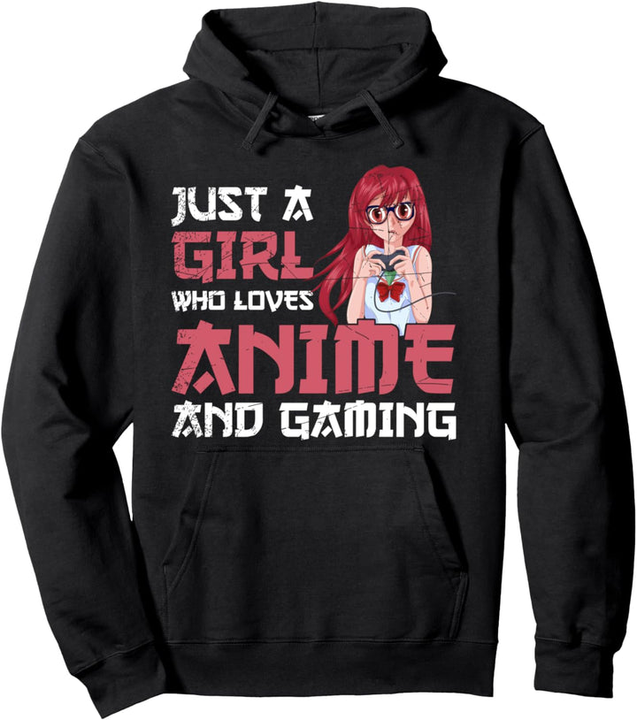 Nur ein Mädchen das Anime und Gaming liebt Anime Gamer Pullover Hoodie