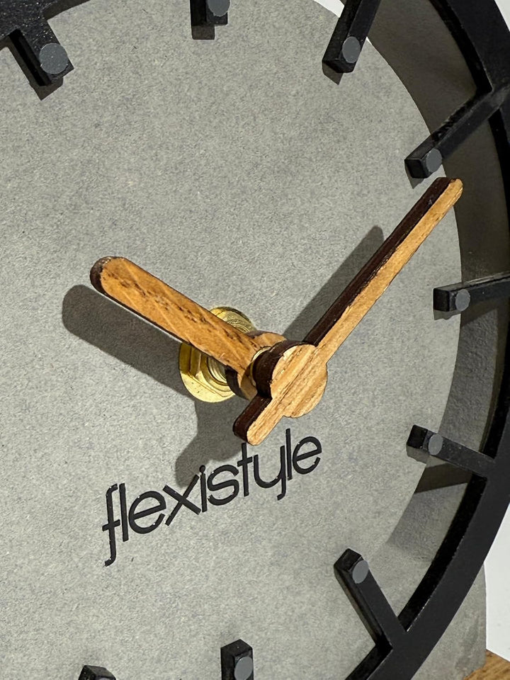 FLEXISTYLE Modern standuhr tischuhr klein aus Holz Eiche Wohnzimmer Badezimmer Uhr Holz tischuhren h