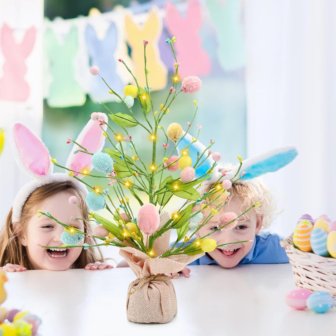 Ostern Beleuchteter Baum 46cm Lichterbaum Lichterzweige für Innen LED-Osterdekoration Baum Batterieb