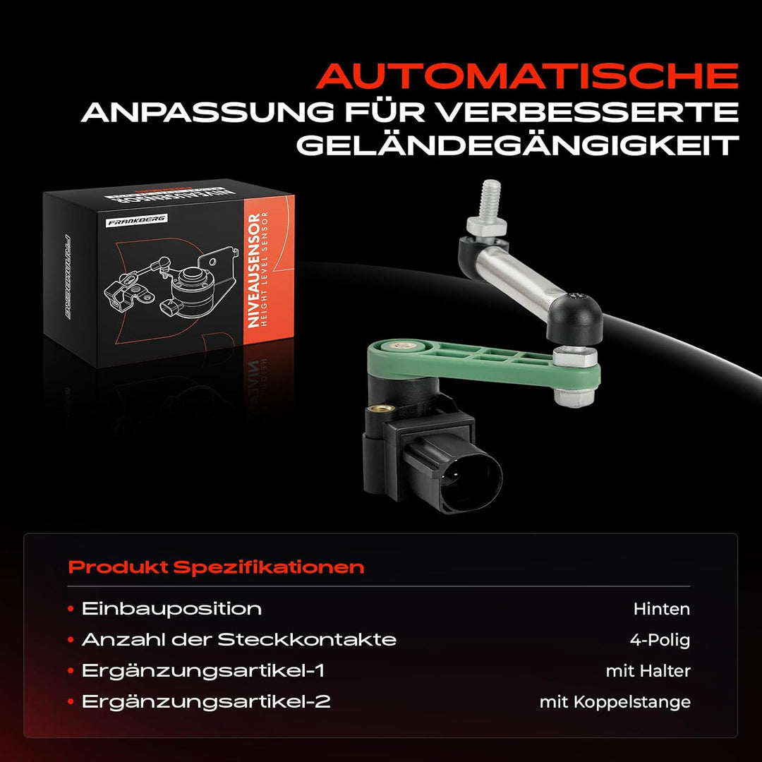 Frankberg 2x Niveausensor Höhensensor Hinten Kompatibel mit T-o-u-a-r-e-g 7P5 7P6 3.0L-4.2L 2010-201