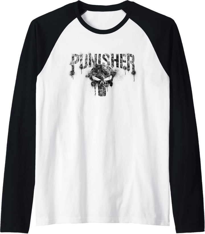 Marvel The Punisher Logo Black Raglan