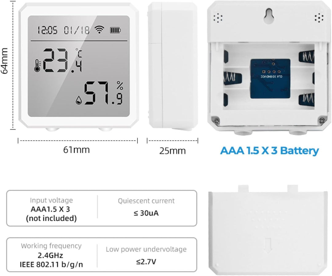 Automat-on Set für Fussbodenheizung mit 3X Zigbee Temperatur und Luftfeuchtigkeitsmesser 3X Stellant