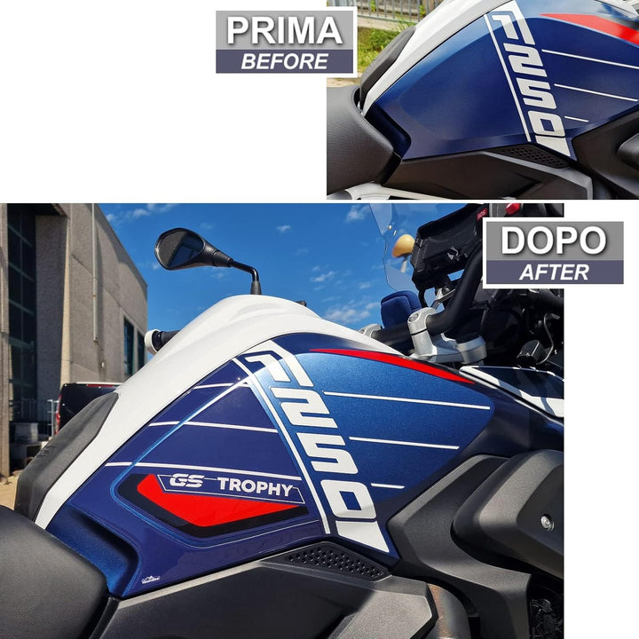 Resin Bike Motorrad-Aufkleber passend für BMW R 1250 GS Trophy 2023 Motorrad-Schutz gegen Stösse und