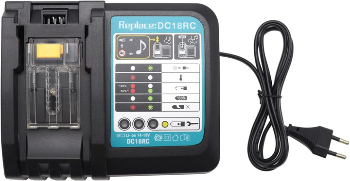Abakoo DC18RC Ersatz Ladegerät 3A für 18V für Alle 14,4V~18V LXT400 BL1860 BL1850 BL1840 BL1830 BL18