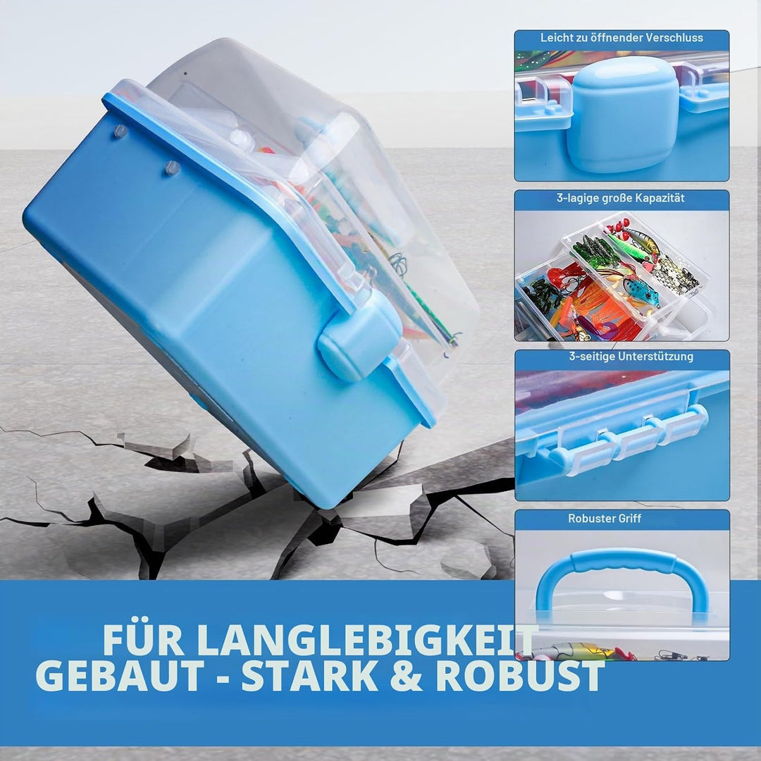 315PCS Angelköder Set, Angelkasten Set mit Zange &amp; Hakenentferner, 3-Tier Compact Organizer, Angelko