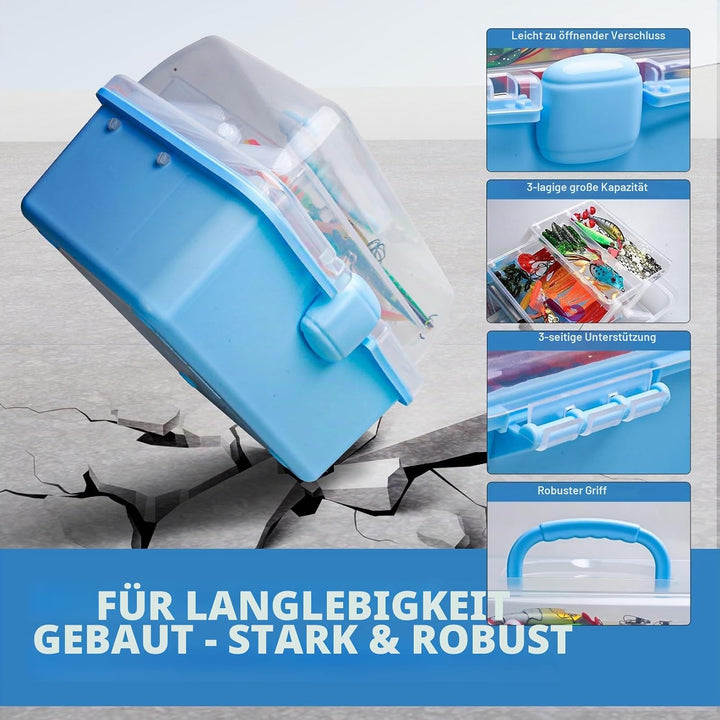 315PCS Angelköder Set, Angelkasten Set mit Zange &amp; Hakenentferner, 3-Tier Compact Organizer, Angelko