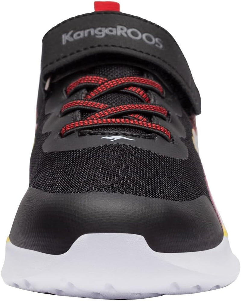 KangaROOS Unisex Kinder Kq-Unique Ev Sneaker 29 EU Jet Black Fiery Red, 29 EU Jet Black Fiery Red