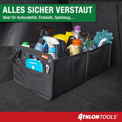 ATHLON TOOLS Kofferraumtasche faltbar - Kofferraum-Organizer, Auto Faltbox, Autotasche - verstärkt u