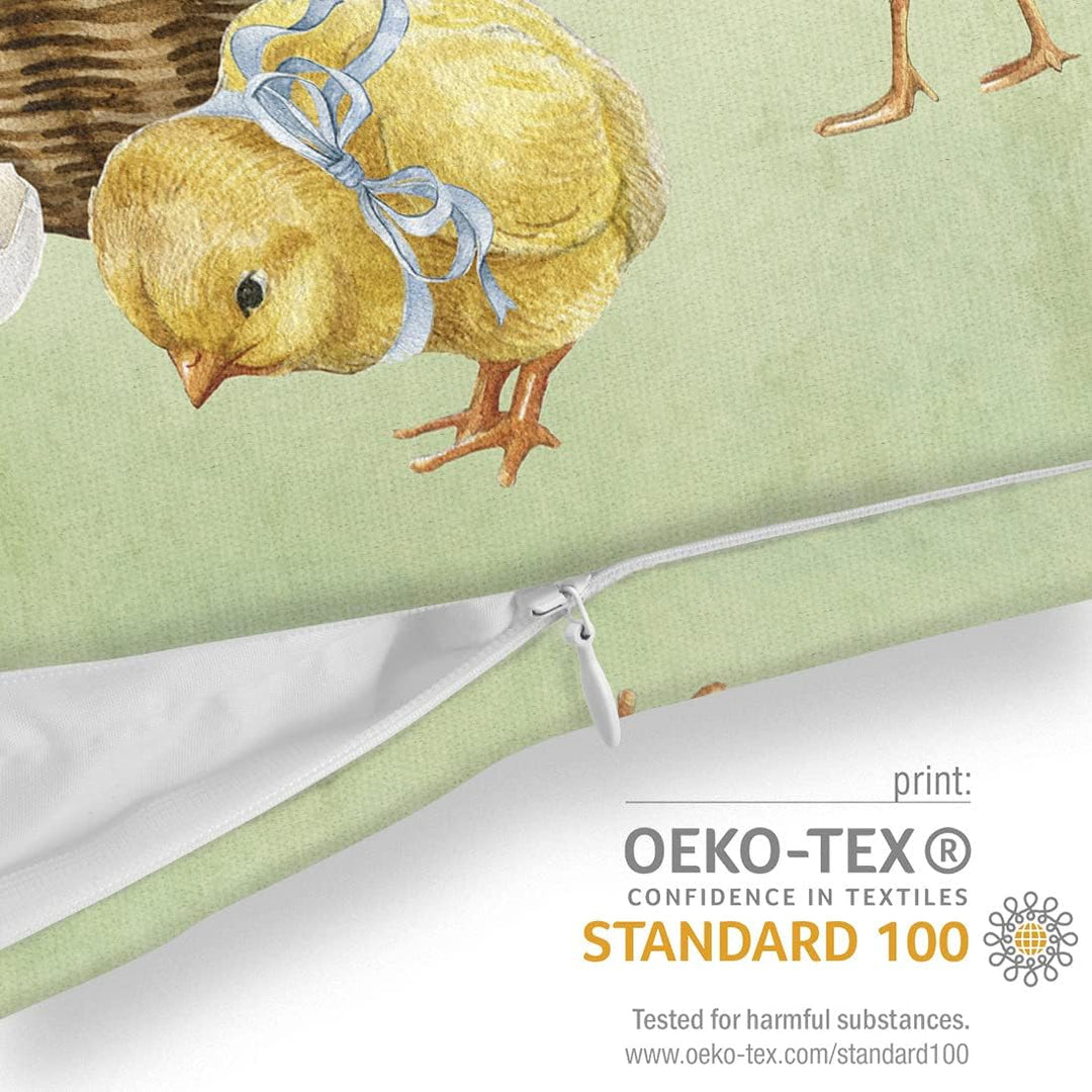 VOID Osterküken Küken Korb 50x50 Kissenhülle Polyester Zierkissen Couchkissen Ostern Osterdeko Deko