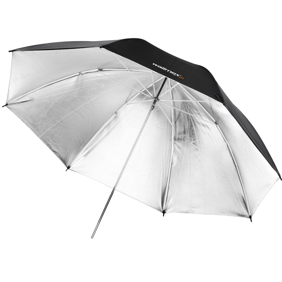 Walimex Pro Zweilagiger Reflexschirm (109 cm) schwarz/silber Schwarz/silber 109 cm, Schwarz/silber 1