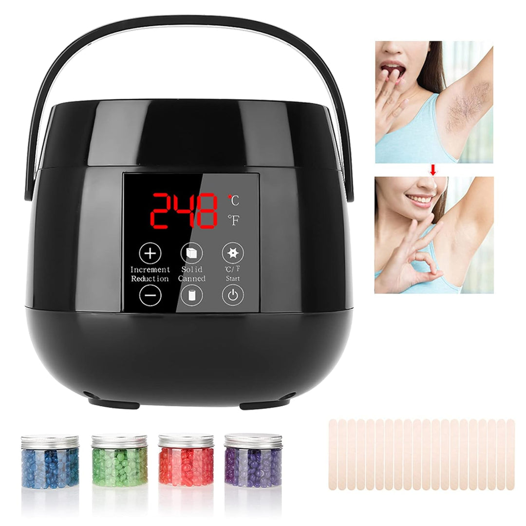 Wachswärmer waxing maschine mit LED-Display, 4 Wachsperlen 100 g und 20 Wachsstifte, elektrischer Wa