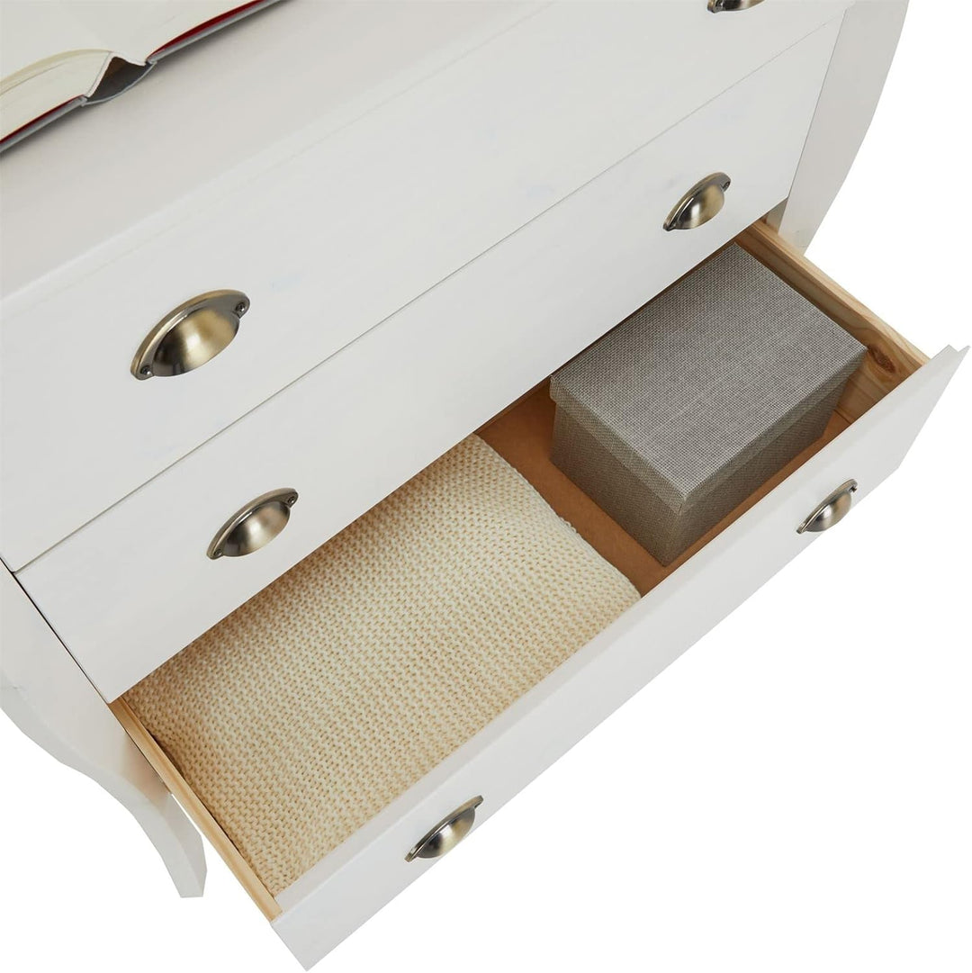 IDIMEX Kommode Antoinette, schönes Sideboard im Barockstil, antike Anrichte aus Kiefer in weiss, pra