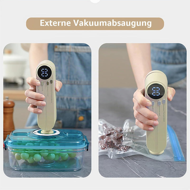 Mini Vakuumiergerät, Tragbar Vakuumierer für kontinuierliches Arbeiten mit hoher Geschwindigkeit, Fo