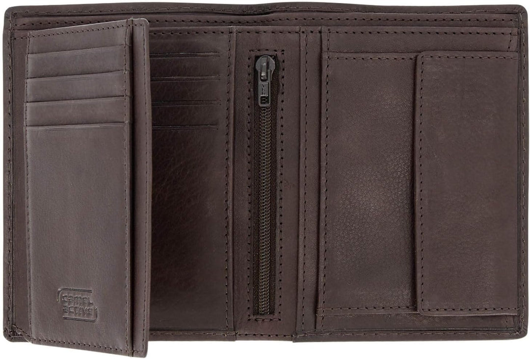 camel active Mali Herren Geldbörse RFID Hochformat Leder Mittelgross Braun, Dark Brown