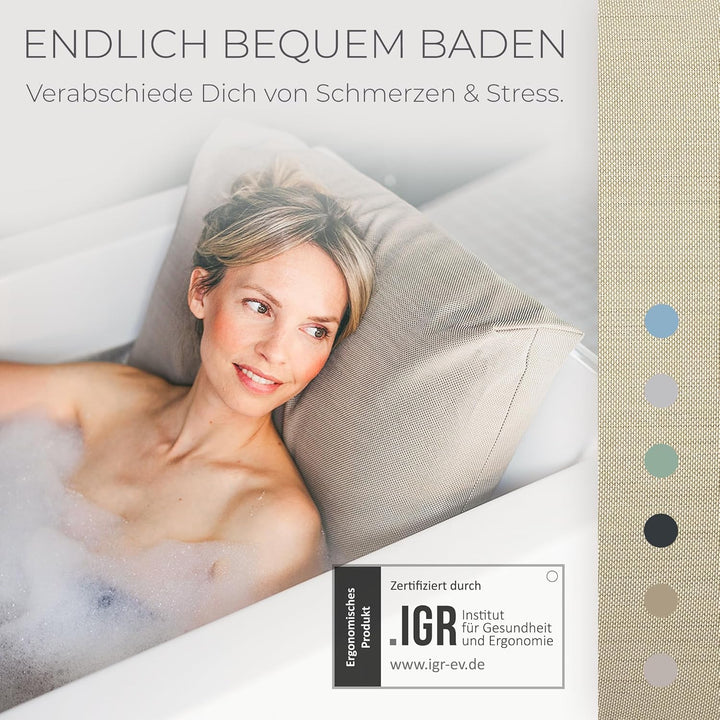 BADESOFA® Badewannen-Kissen M | Premium-Qualität | Bequemes Wannen-Kissen | Made in EU | Badewanne-K