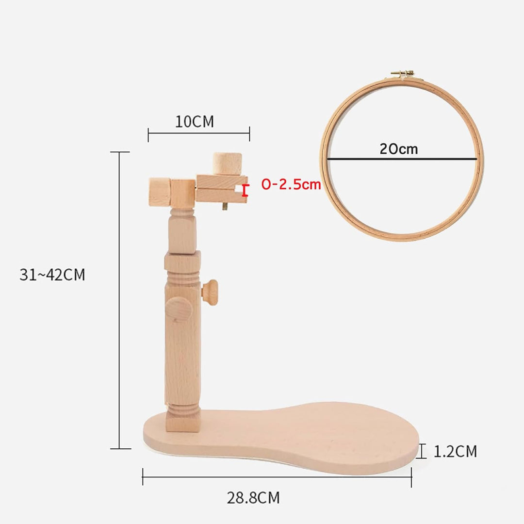 RoseFlower Kreuzstich Ständer Stickrahmen Holz Drehbarer Stickständer für Tisch Embroidery Hoop Stan