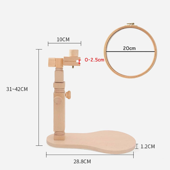RoseFlower Kreuzstich Ständer Stickrahmen Holz Drehbarer Stickständer für Tisch Embroidery Hoop Stan
