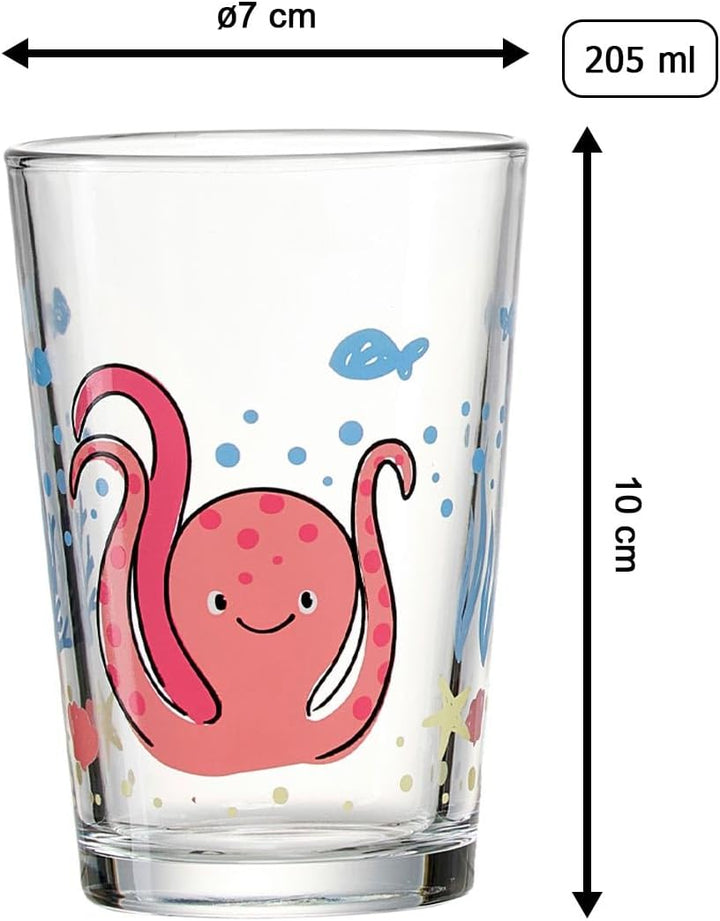 Ritzenhoff &amp; Breker Kindergläser Unterwasserwelt &amp; Waldtiere, 6er Set, 205 ml, Bedruckte Kinderbeche